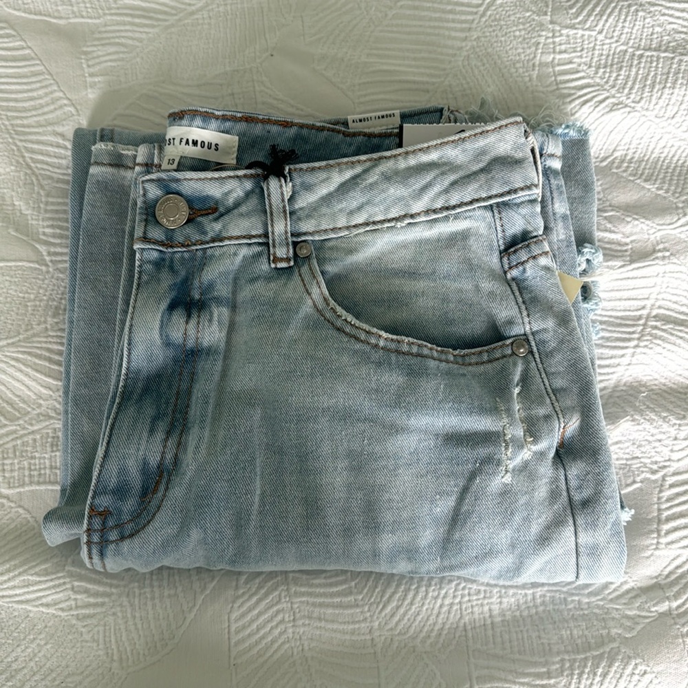 Almost Famous Light Blue Ripped Jeans Sz 13